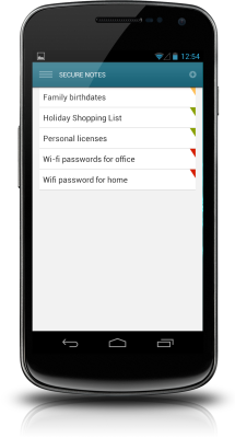 android 1.5 secure notes